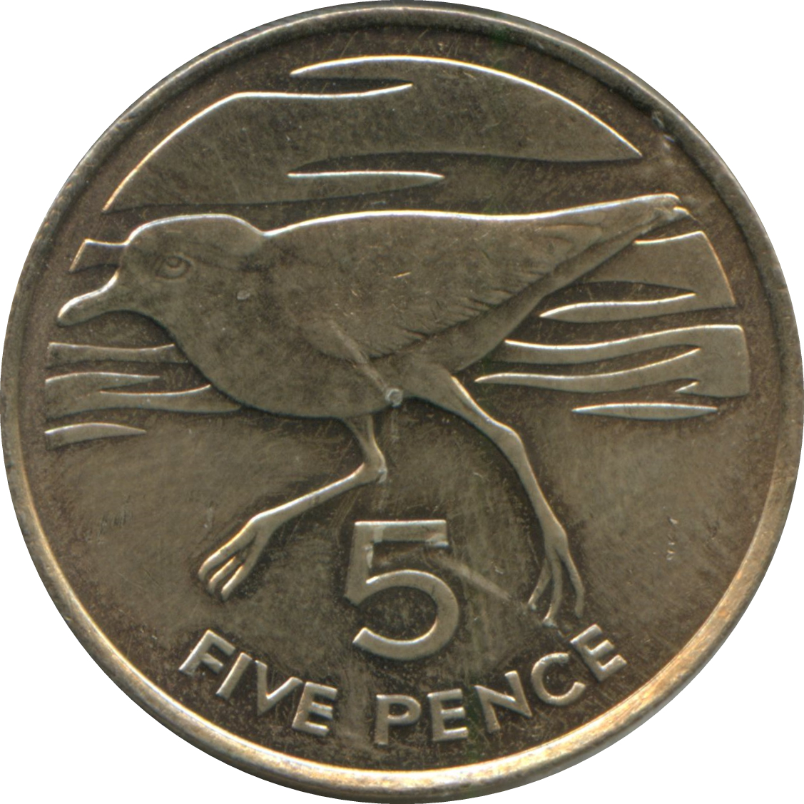 Saint Helena and Ascension 5 Pence - Elizabeth II 2nd portrait; large type