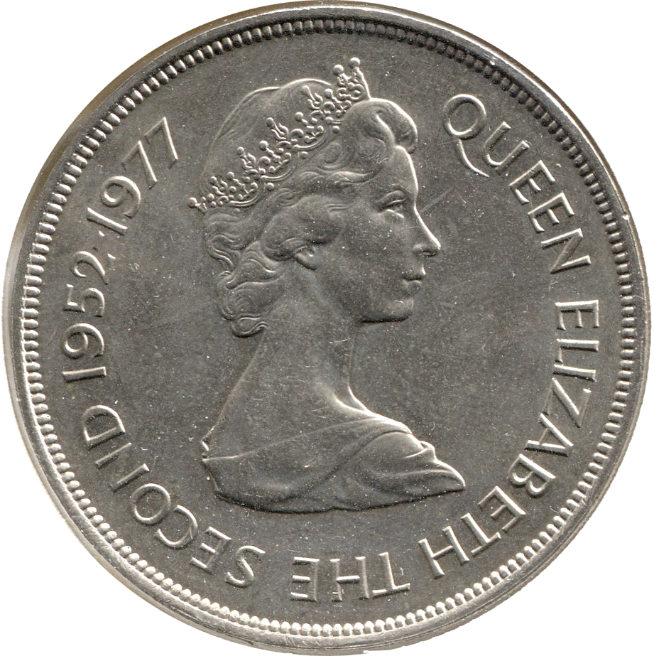 Saint Helena 25 Pence - Elizabeth II Silver Jubilee obverse