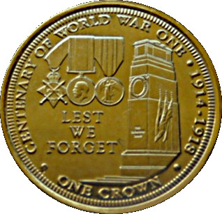 Tristan da Cunha 1 Crown - Elizabeth II Centenary of World War One reverse
