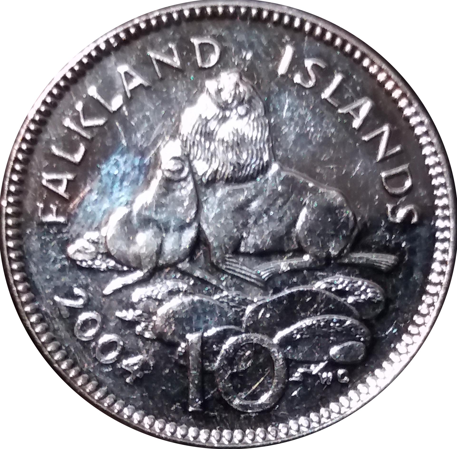 Falkland Islands 10 Pence - Elizabeth II 4th portrait - magnetic
