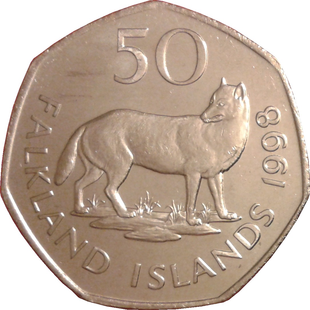 Falkland Islands 50 Pence - Elizabeth II 2nd portrait; small type