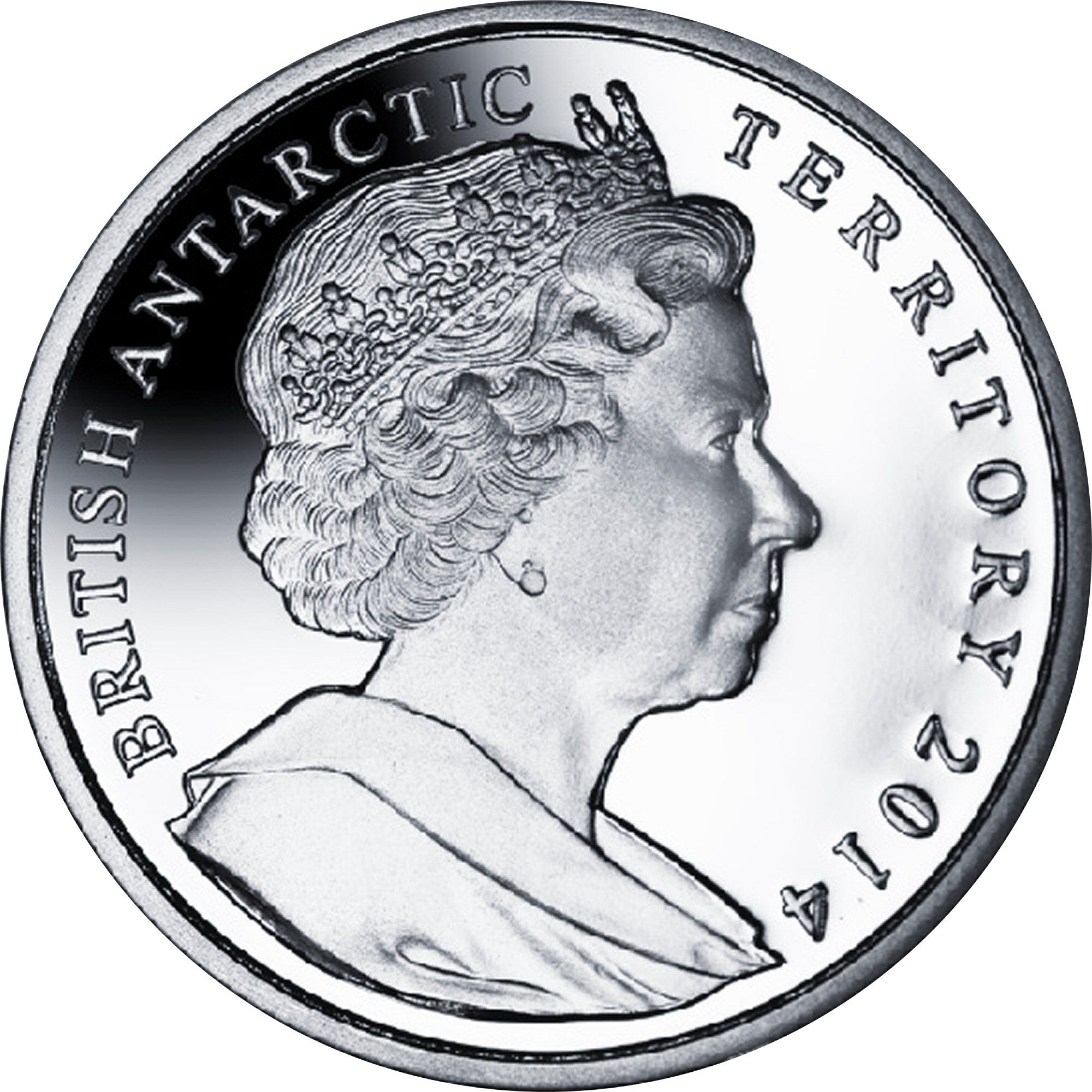 British Antarctic Territory 2 Pounds - Elizabeth II The Orca whale; Silver obverse