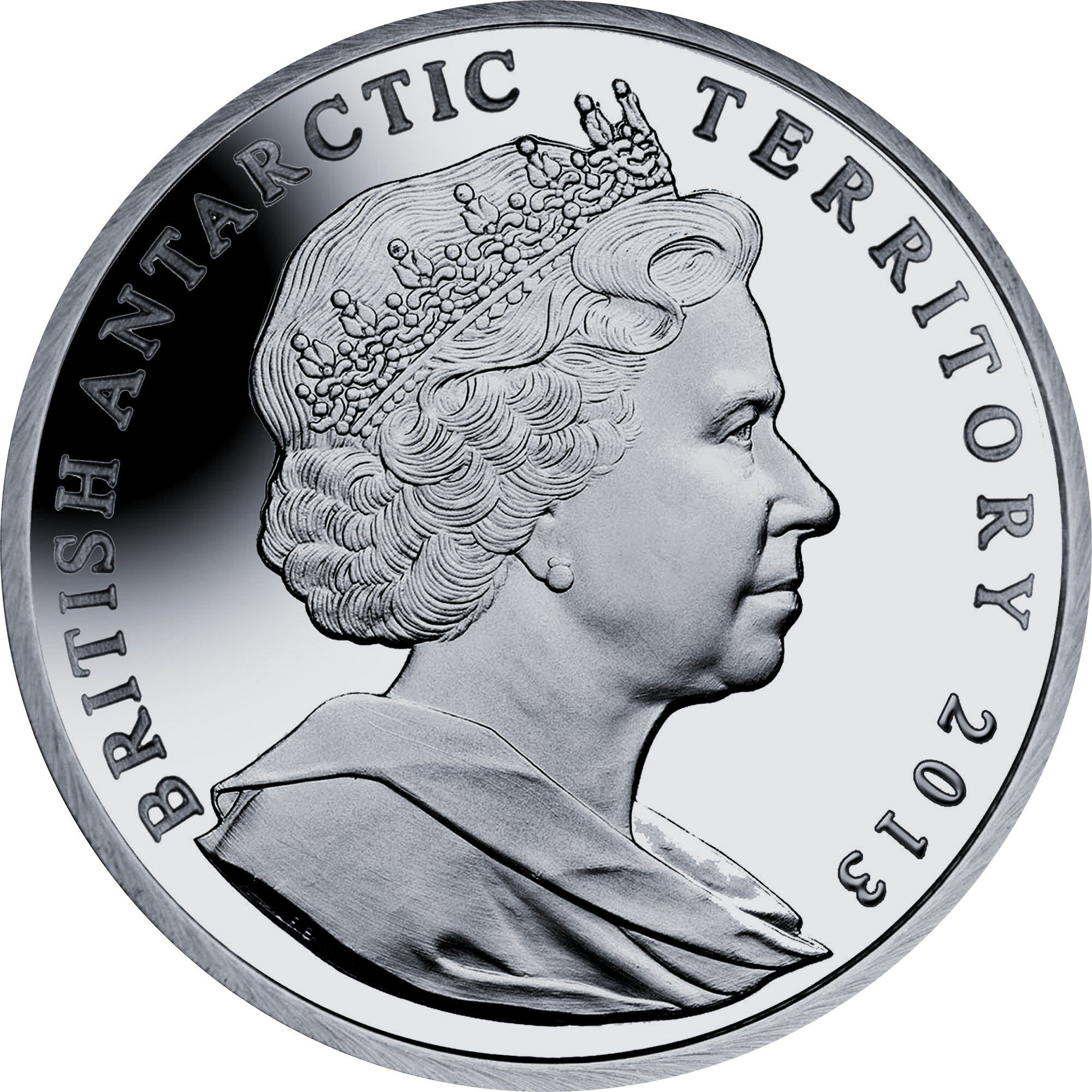 British Antarctic Territory 2 Pounds - Elizabeth II Halley VI Research Station; Silver obverse