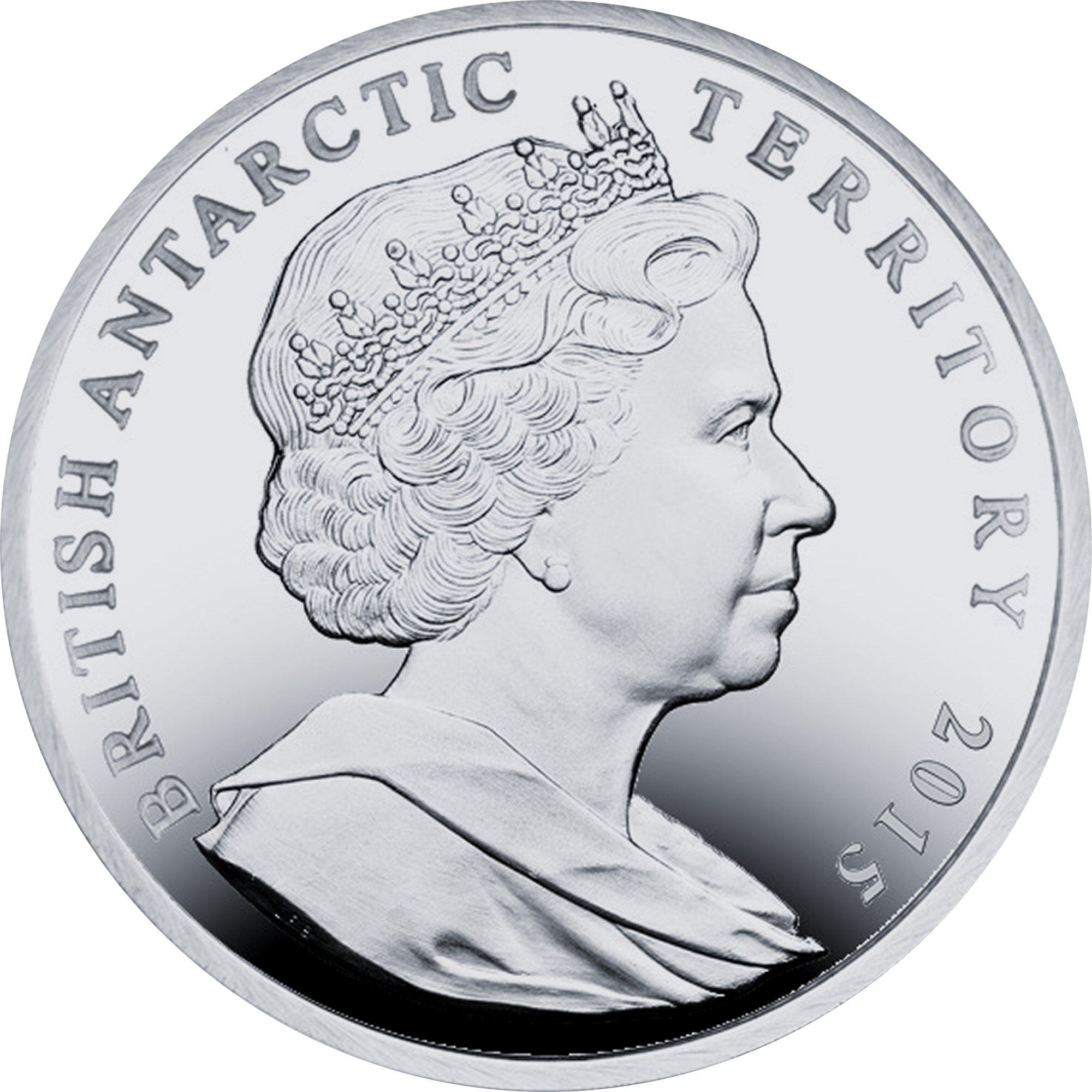 British Antarctic Territory 2 Pounds - Elizabeth II Endurance stuck in the Antarctic ice; Silver obverse