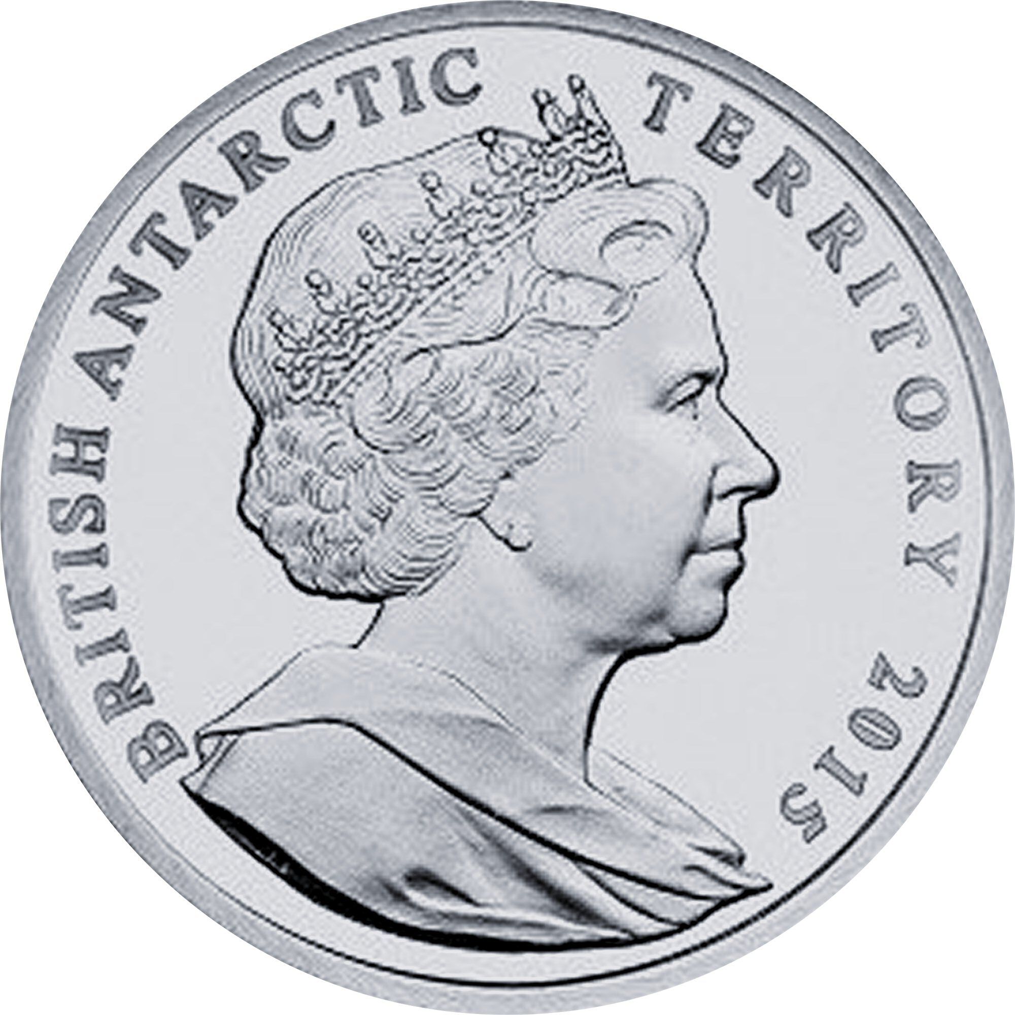 British Antarctic Territory 2 Pounds - Elizabeth II Hourglass dolphin; Silver obverse