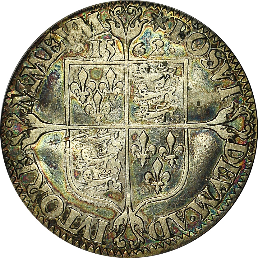 6 Pence - Elizabeth I Milled issue; large bust, small rose
