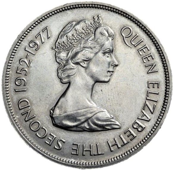 Tristan da Cunha 25 Pence - Elizabeth II Silver Jubilee obverse