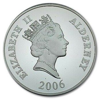 Alderney 5 Pounds - Elizabeth II Victoria Cross; Stanley Hollis obverse