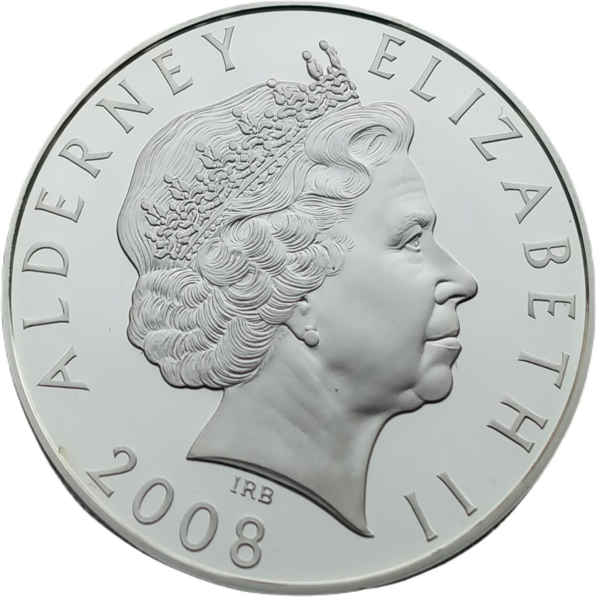Alderney 5 Pounds - Elizabeth II End of World War I - Over The Top obverse
