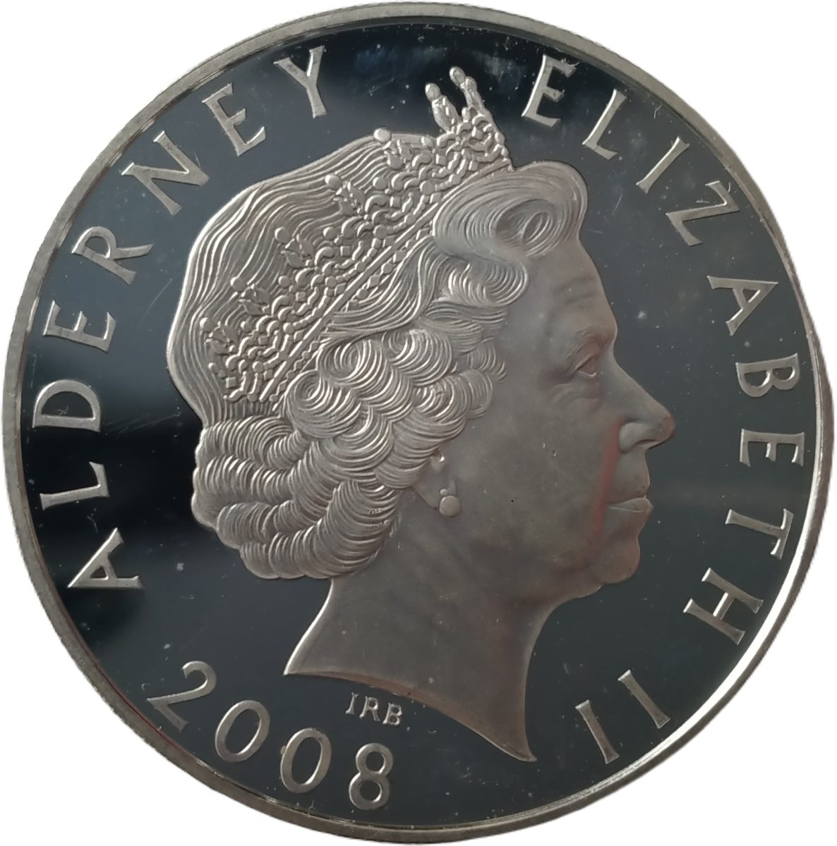 Alderney 5 Pounds - Elizabeth II End of World War I - Tanks obverse