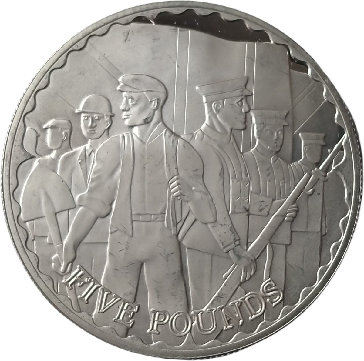 Alderney 5 Pounds - Elizabeth II End of World War I - Recruitment