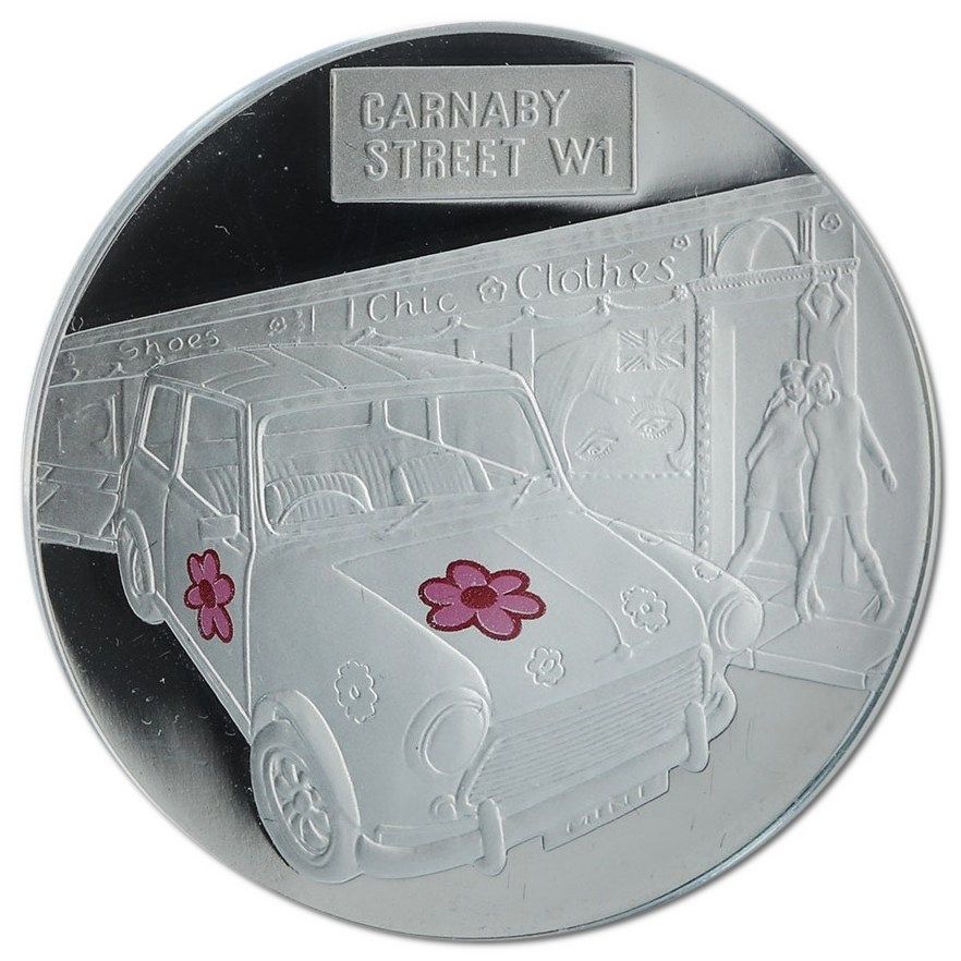 Alderney 5 Pounds - Elizabeth II Mini; Flowers reverse