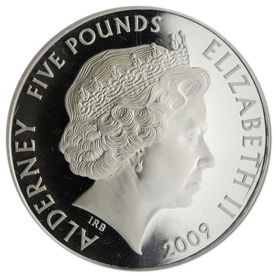 Alderney 5 Pounds - Elizabeth II Mini; Rally Minis obverse