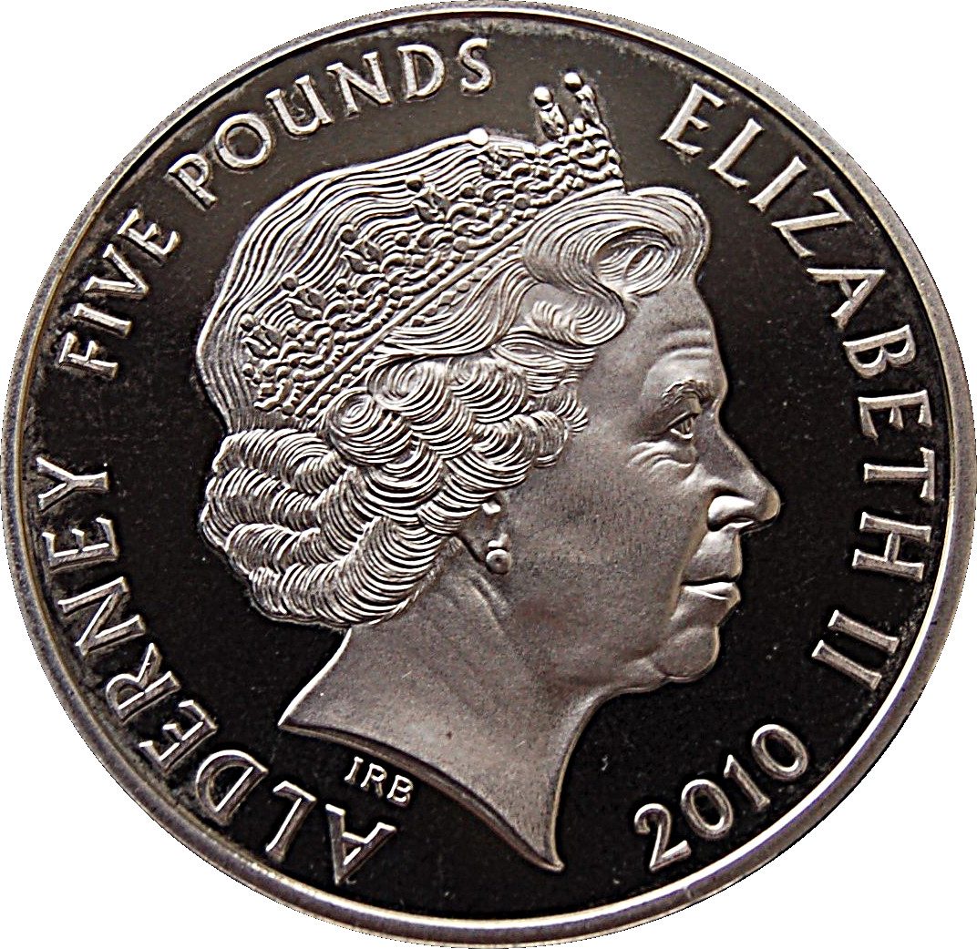 Alderney 5 Pounds - Elizabeth II Battle of Britain, 1940 obverse