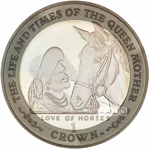 Isle of Man 1 Crown - Elizabeth II In memoriam of the Queen Mother reverse
