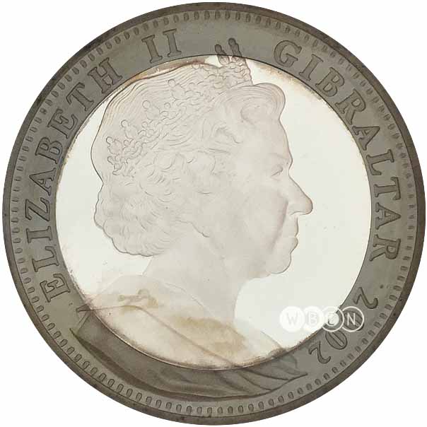 Gibraltar 1 Crown - Elizabeth II Christening of Prince William obverse