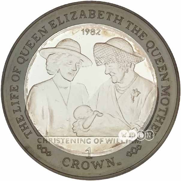 Gibraltar 1 Crown - Elizabeth II Christening of Prince William