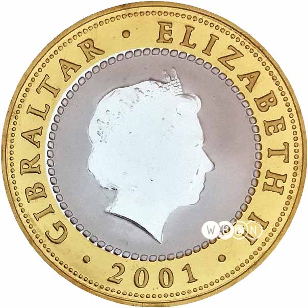 Gibraltar ½ Crown - Elizabeth II Solar System obverse