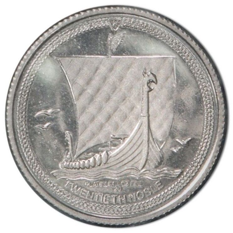 Isle of Man 1/20 Noble - Elizabeth II Longboat reverse
