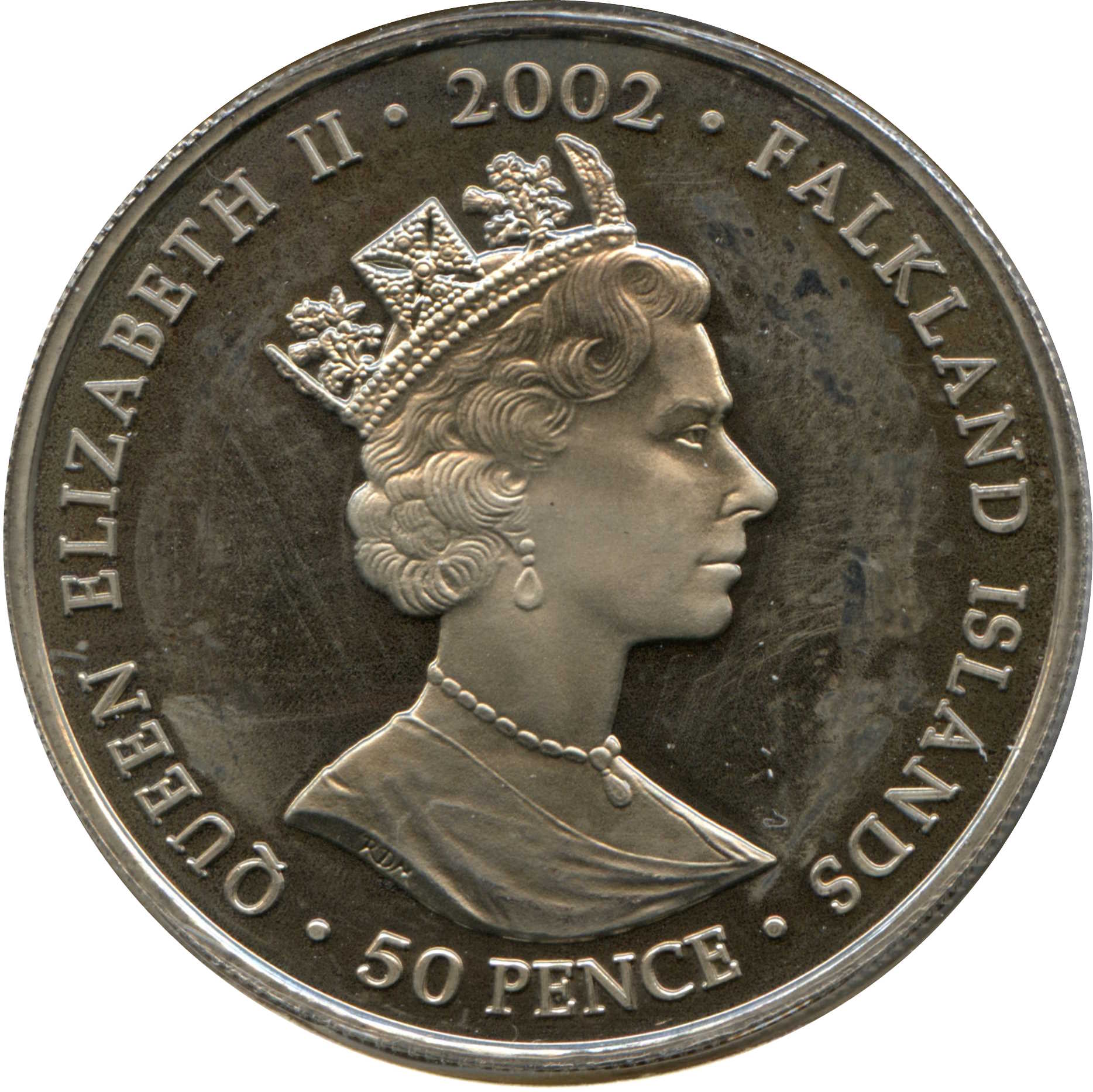 Falkland Islands 50 Pence - Elizabeth II Coronation coach obverse