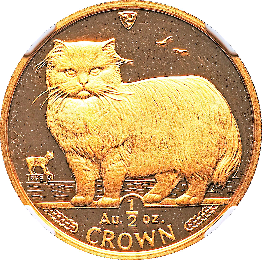 Isle of Man ½ Crown - Elizabeth II Persian Cat