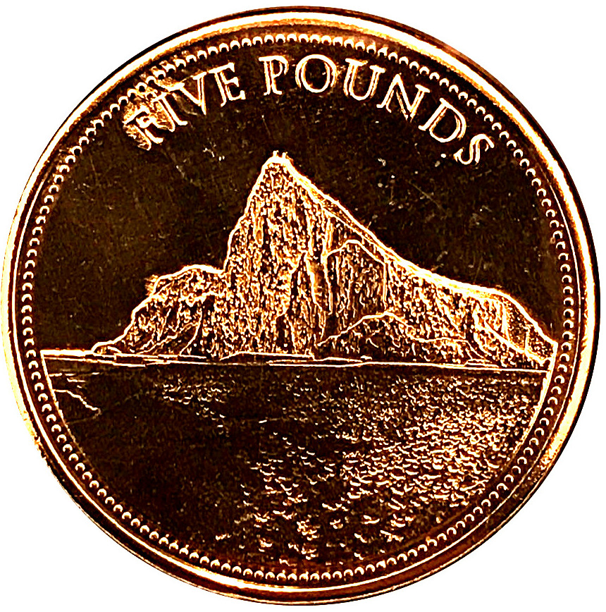 Gibraltar 5 Pounds - Elizabeth II The Rock