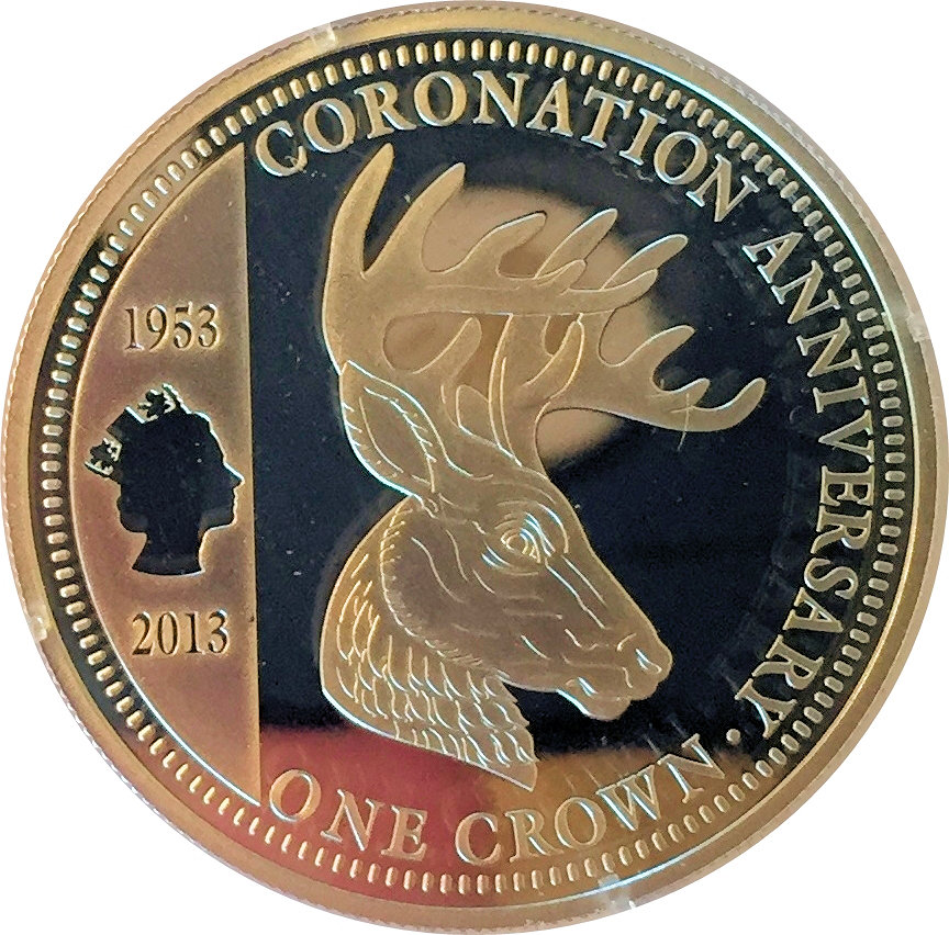 Tristan da Cunha 1 Crown - Elizabeth II Four Heraldic Beasts - the Stag reverse