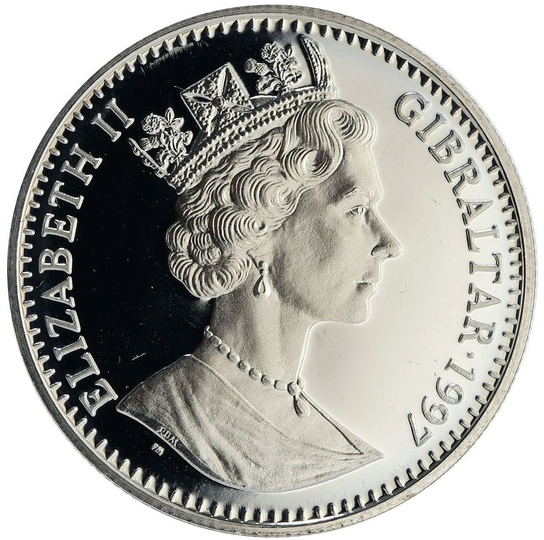 Gibraltar 1 Royal - Elizabeth II Yorkshire Terrier obverse