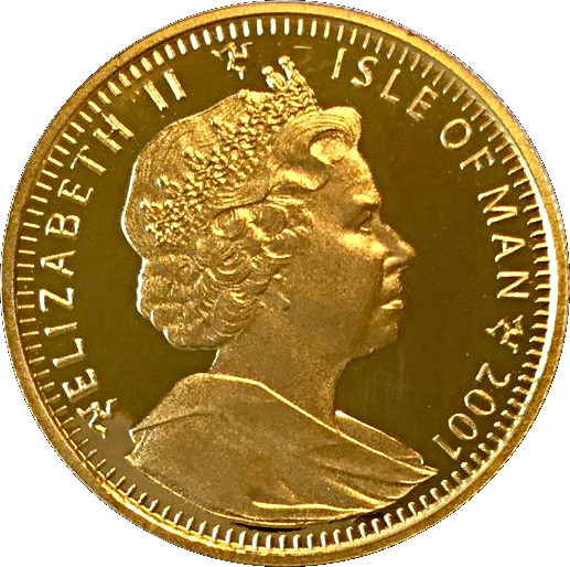 Isle of Man ⅕ Crown - Elizabeth II Somali Cat obverse