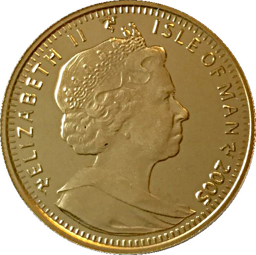 Isle of Man ⅕ Crown - Elizabeth II Himalaya Cat obverse