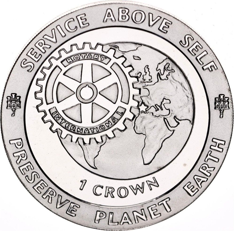 Gibraltar 1 Crown - Elizabeth II Rotary Club of Gibraltar reverse