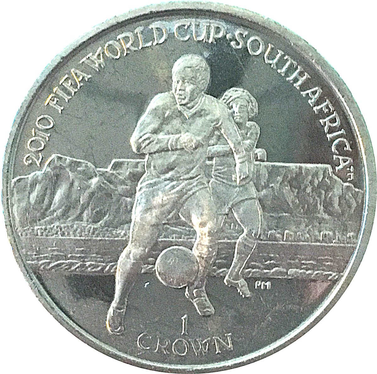 Isle of Man 1 Crown - Elizabeth II World Cup reverse