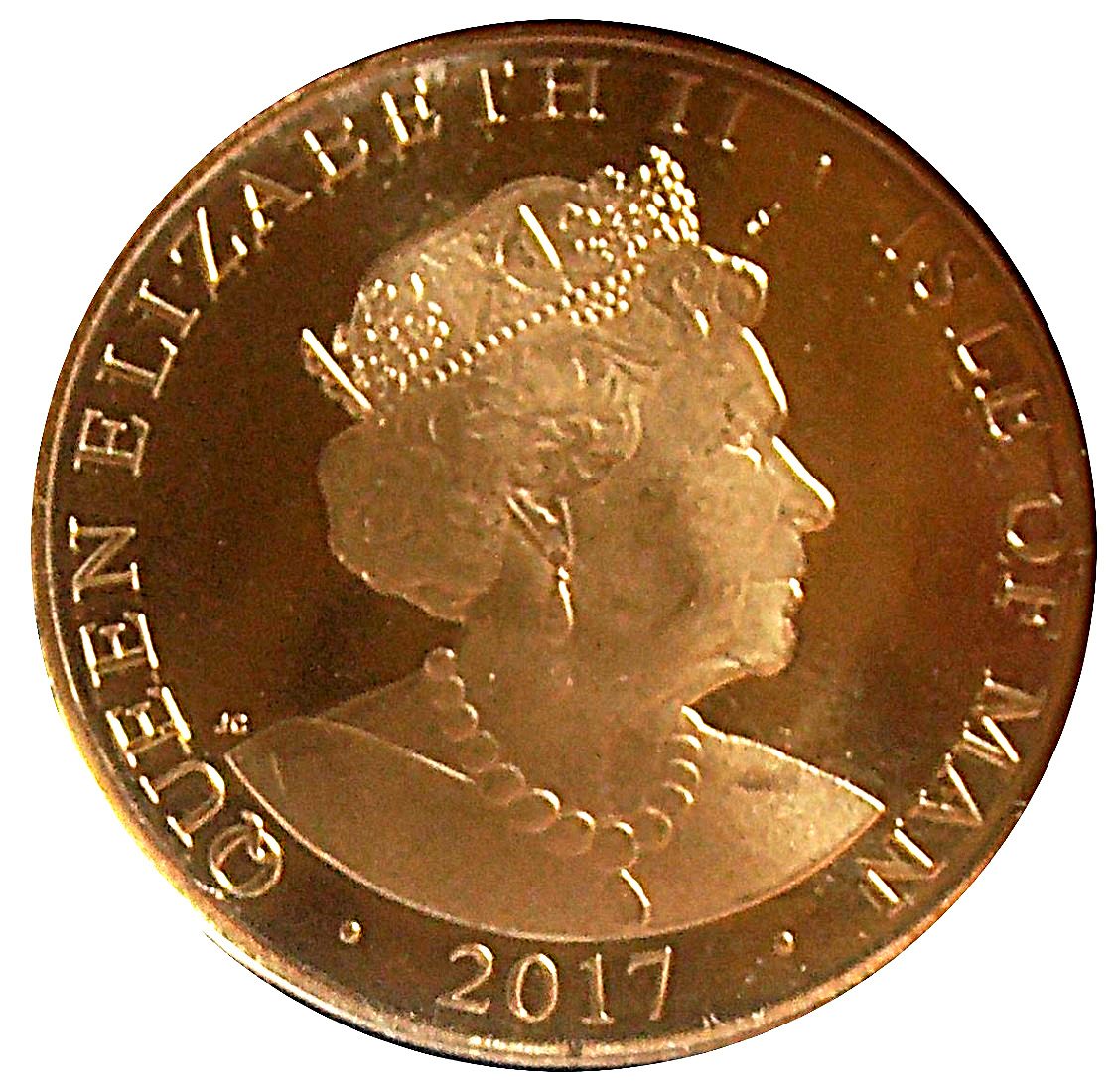 Isle of Man 5 Pounds - Elizabeth II Triskelion obverse