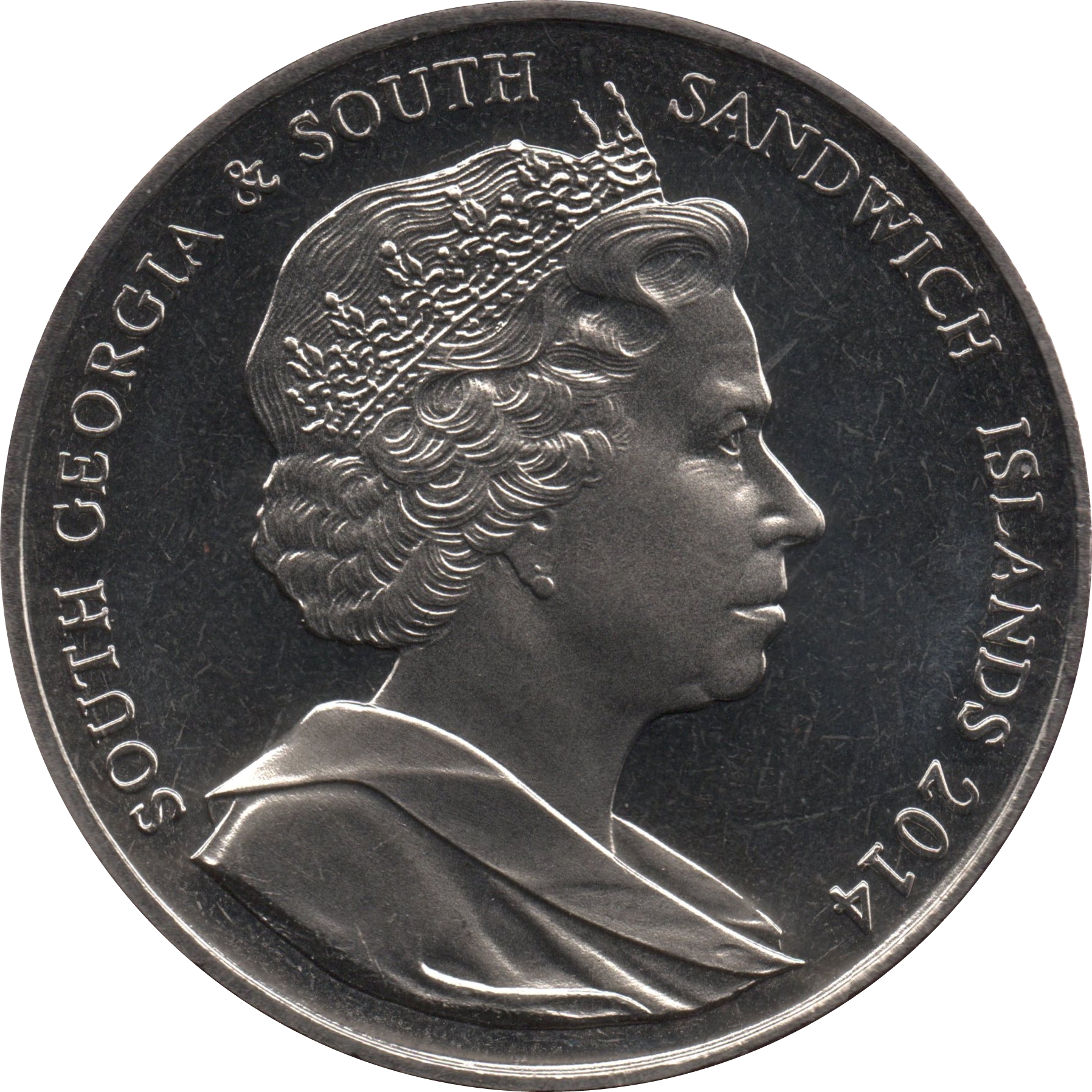 South Georgia and the South Sandwich Islands 2 Pounds - Elizabeth II The Spectacled Porpoise obverse