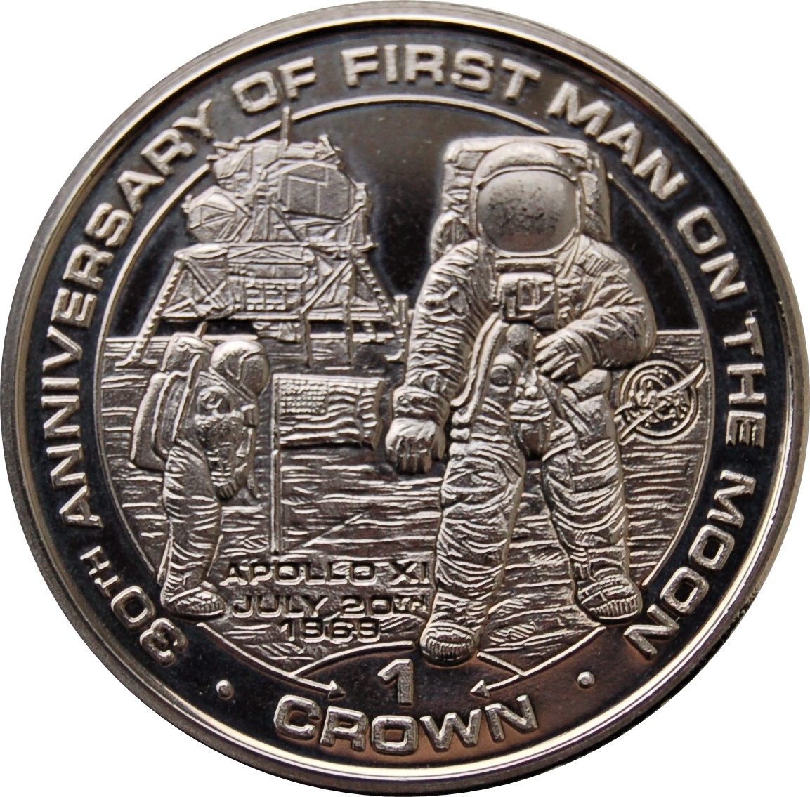 Isle of Man 1 Crown - Elizabeth II Apollo XI