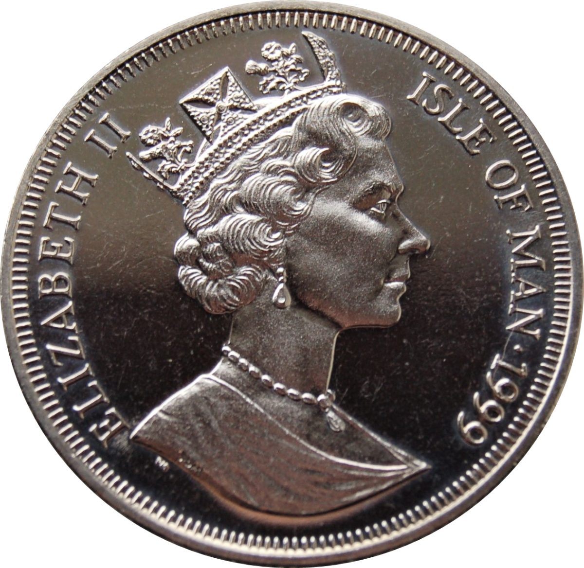 Isle of Man 1 Crown - Elizabeth II Mariner IX obverse
