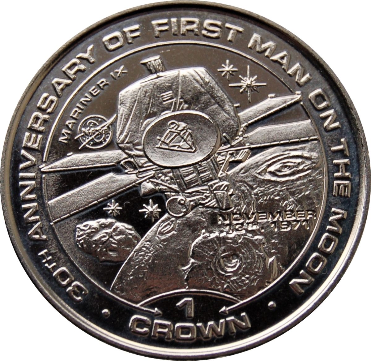 Isle of Man 1 Crown - Elizabeth II Mariner IX reverse