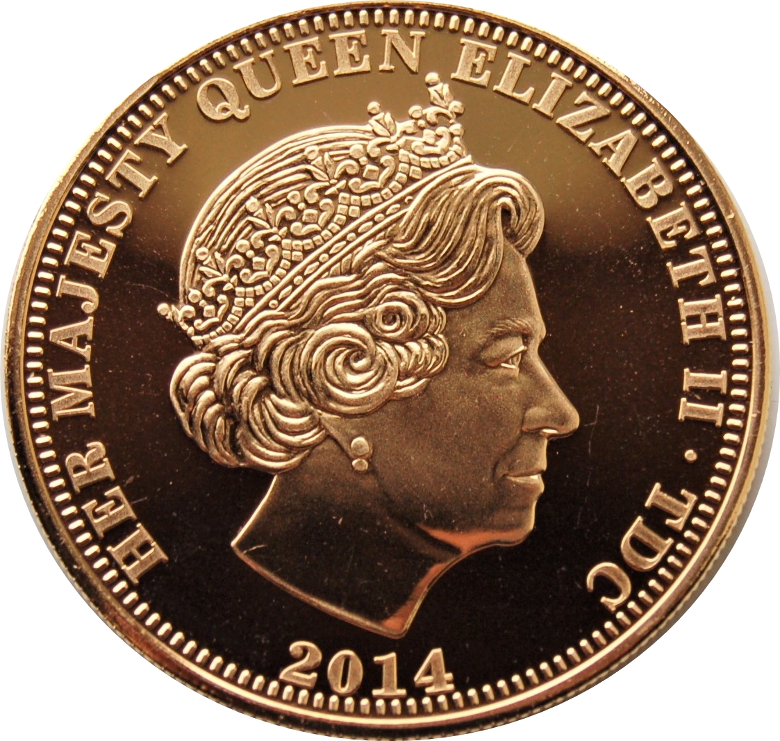 Tristan da Cunha 1 Crown - Elizabeth II The Ode of Remembrance; colored obverse