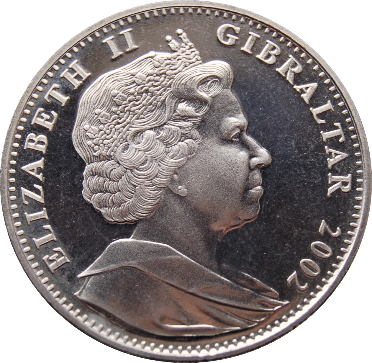 Gibraltar 1 Crown - Elizabeth II Golden Jubilee - Royal Couple with baby obverse