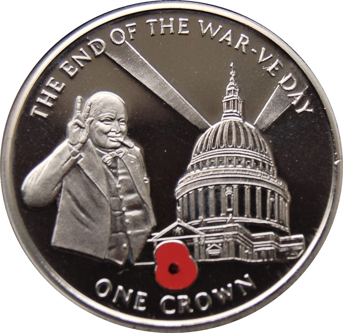 Gibraltar 1 Crown - Elizabeth II The End of the War-VE Day reverse