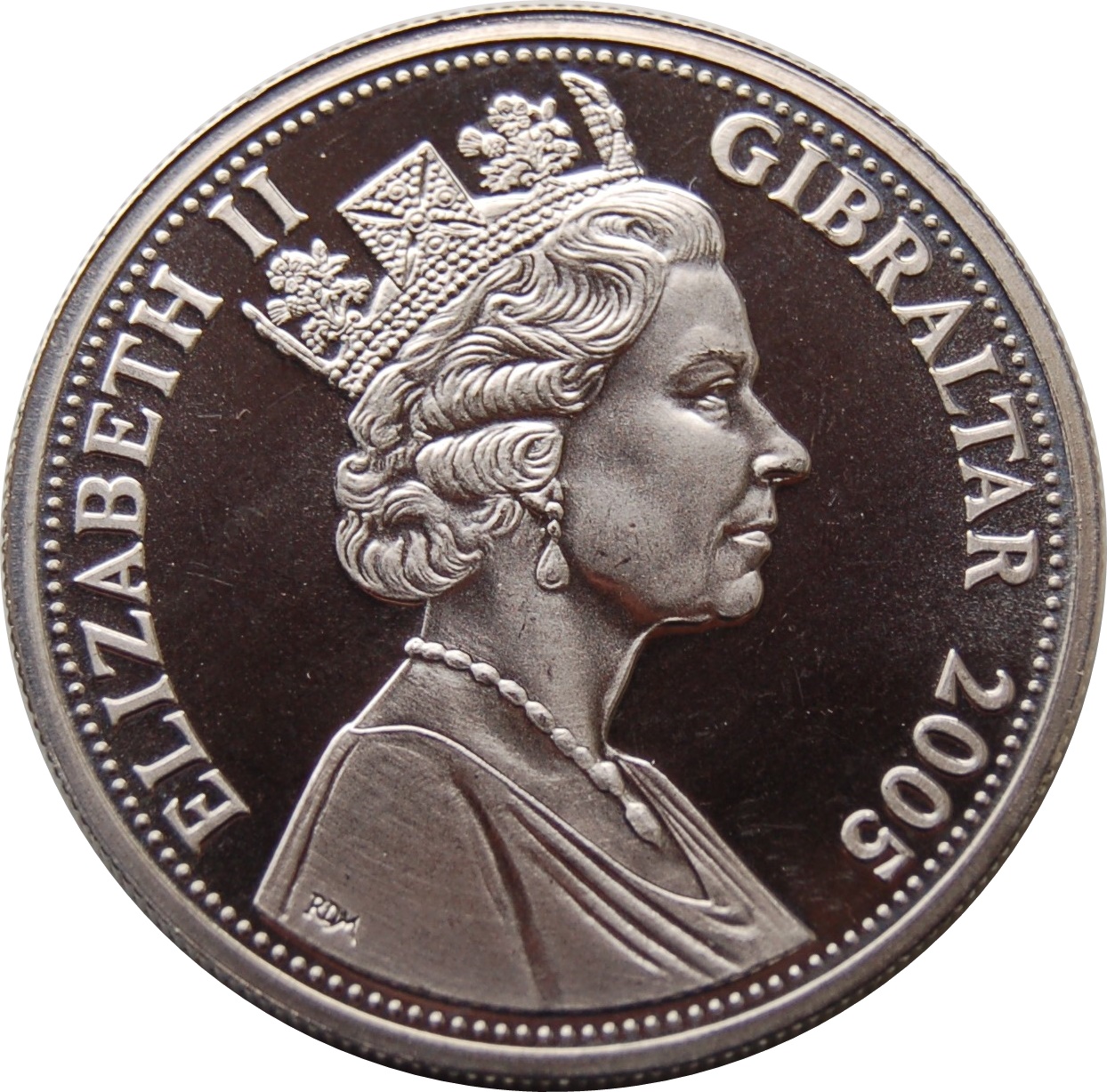 Gibraltar 1 Crown - Elizabeth II Order of the Garter obverse