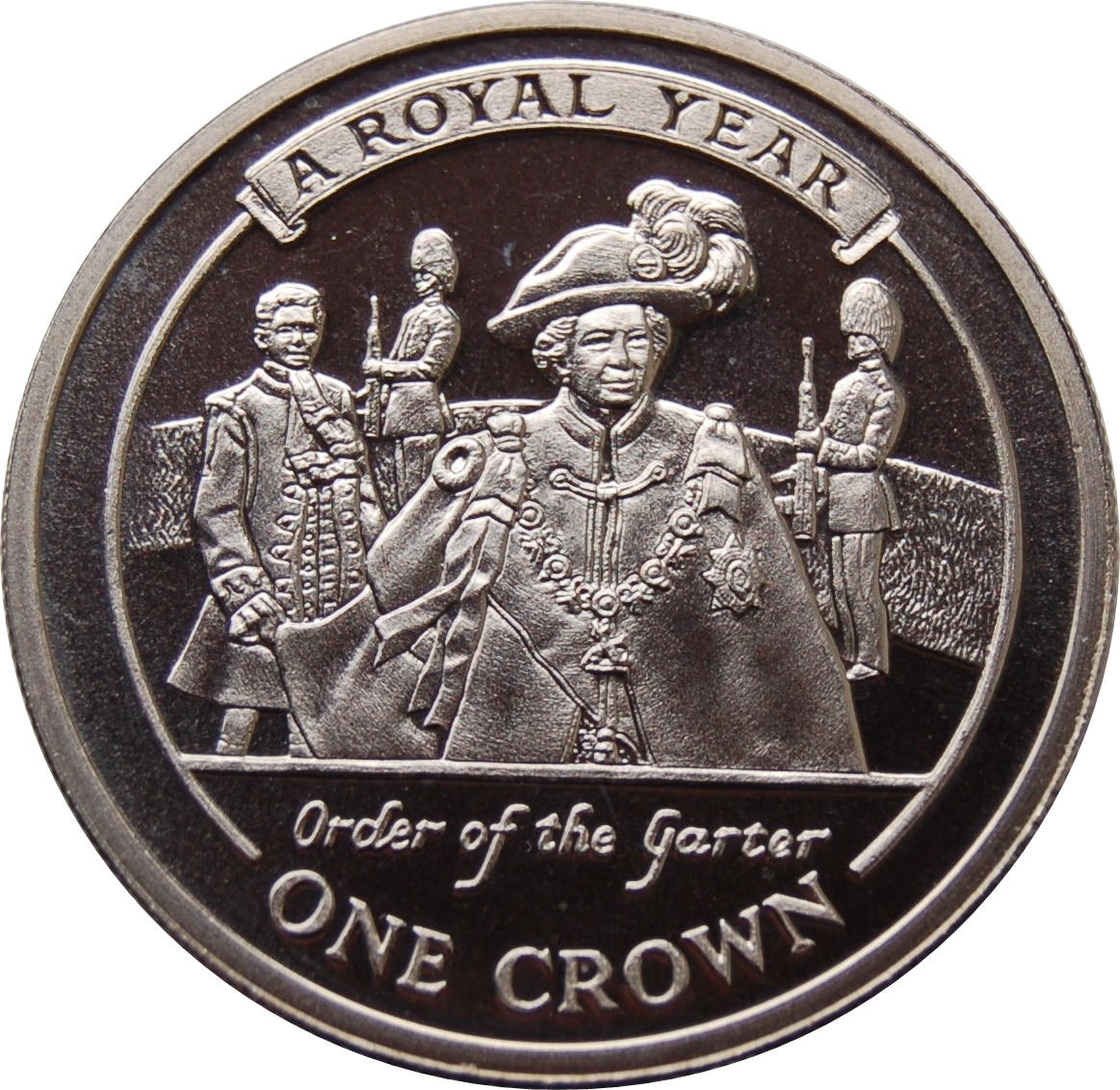 Gibraltar 1 Crown - Elizabeth II Order of the Garter reverse