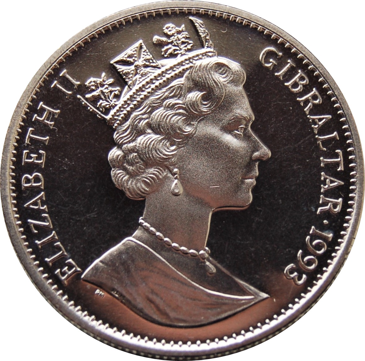 Gibraltar 1 Crown - Elizabeth II Mrs. Tiggy Winkle obverse