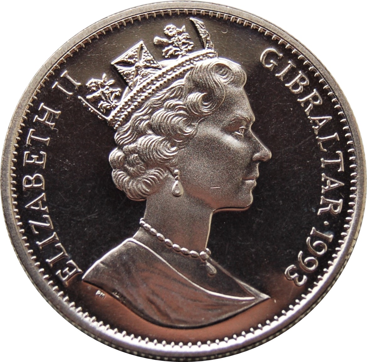 Gibraltar 1 Crown - Elizabeth II Mr. Jeremy Fisher obverse