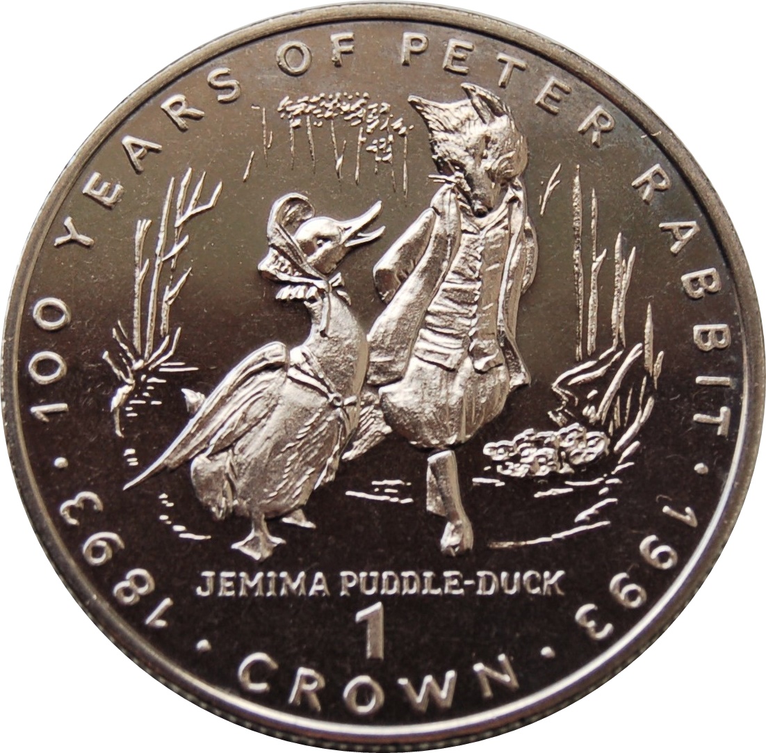 Gibraltar 1 Crown - Elizabeth II Jemima Puddle-Duck reverse