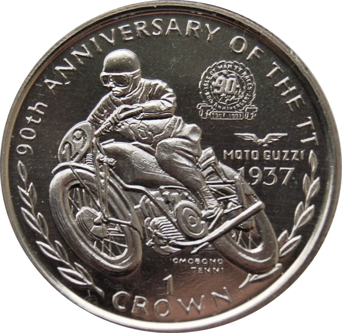 Isle of Man 1 Crown - Elizabeth II Omobono Tenni reverse