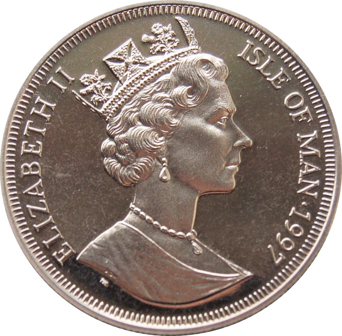 Isle of Man 1 Crown - Elizabeth II Bob McIntyre obverse