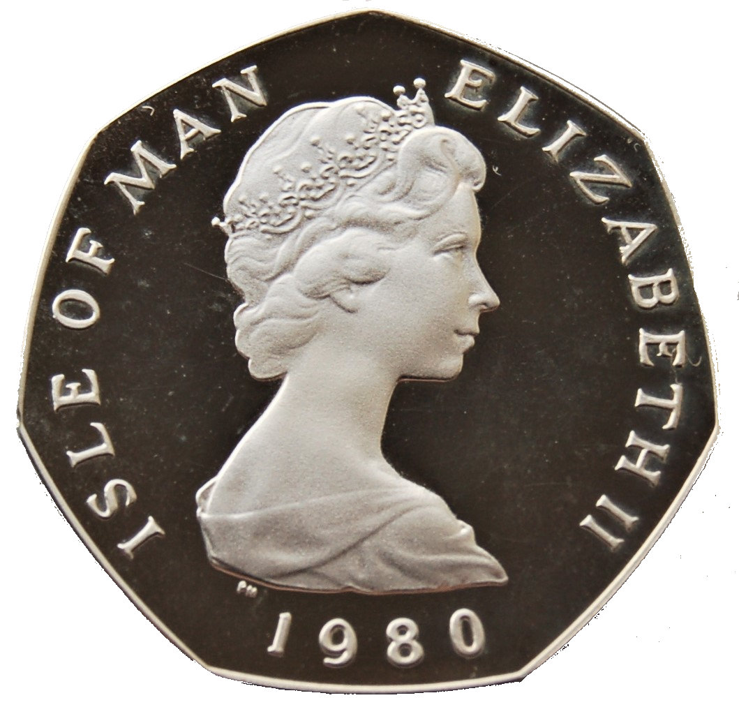 Isle of Man 50 Pence - Elizabeth II Christmas 1980; Silver Proof obverse