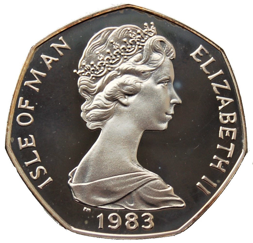 Isle of Man 50 Pence - Elizabeth II Christmas 1983; Silver Proof obverse