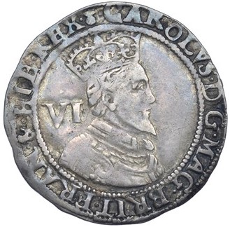 Scotland 6 Shillings - Charles I 1st Coinage obverse